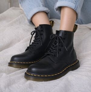 Dr. Martens Black Leather Lace-Up Combat Boots